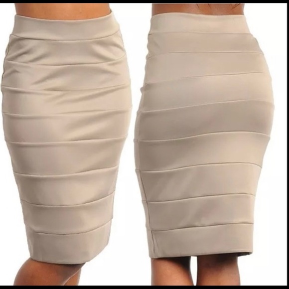 Blue High Waist Fitted Pencil Skirt NEW - Picture 2 of 3